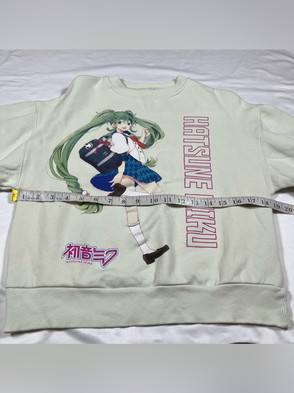 Zara Hatsune Miku Crop Top Sweatshirt Anime Pullover Green Youth Girls 13 14 - Picture 4 of 6